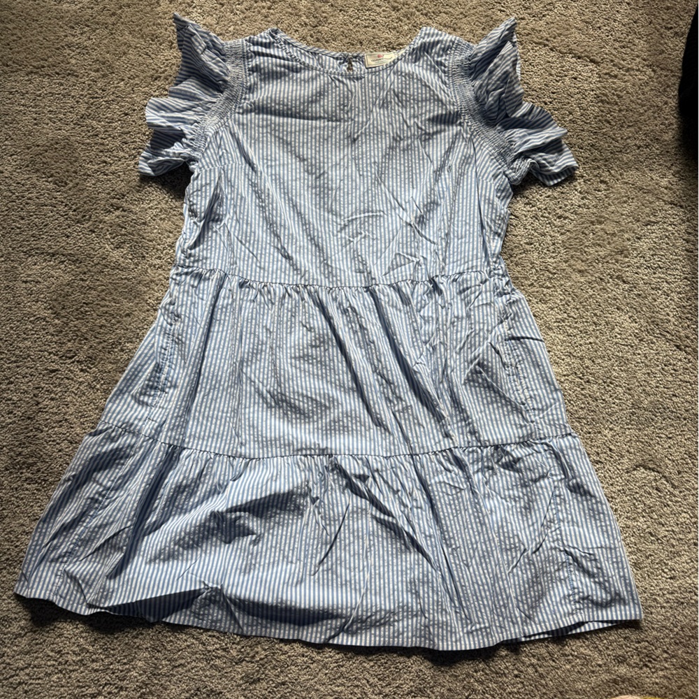 Vineyard Vines performance Light Blue and White Striped dress